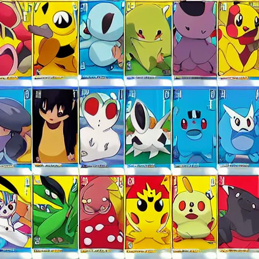 Image similar to pokemon cards with snooki, joe biden, nicki minaj, kim kardashian, osama bin laden, pokemon anime style, hd 8k image high detail, at target