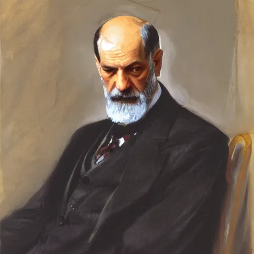 Image similar to portrait of sigmund freud by john singer sargent