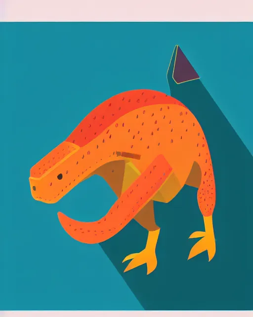 Prompt: a minimal vector icon illustration of a dinosaur, by sachin teng and loish, vibrant, vector art, award winning, stunning, trending on art station, minimalistic