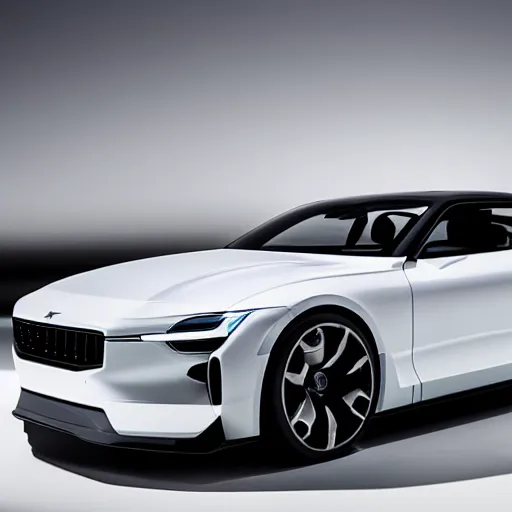 Image similar to new vehicle, wide body, intricate, elegant, highly detailed, smooth, sharp focus, art style from Polestar 1 and Polestar Precept concept