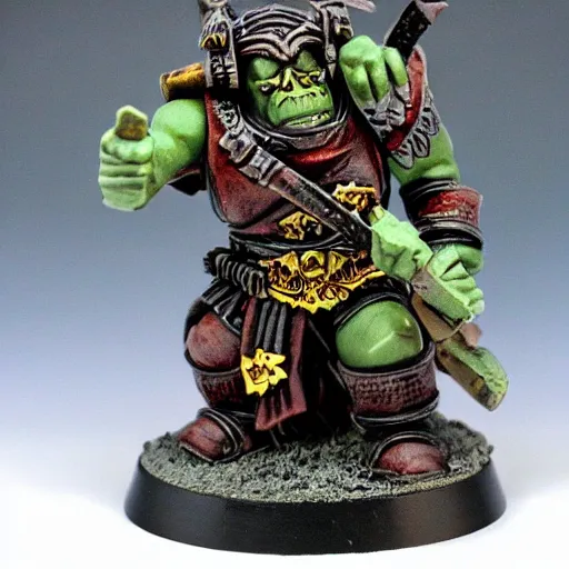 Image similar to warhammer fantasy orc wearing armor figurine