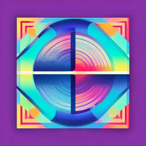 Image similar to square LP album cover design with bright and colourful, contemporary, layout design, illustrator vector graphics