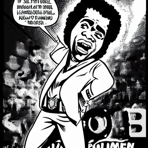 Image similar to James Brown comic book style,