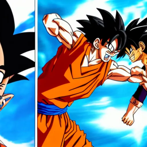 Image similar to goku vs luffy