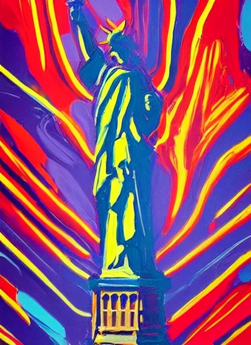 Image similar to propaganda statue of liberty by nielly