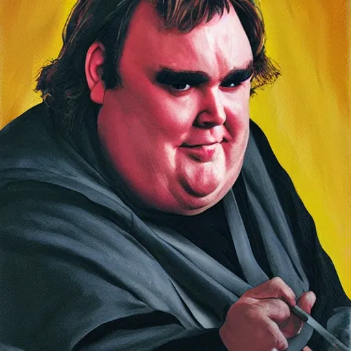 Prompt: John candy as an evil dark jedi, painterly style