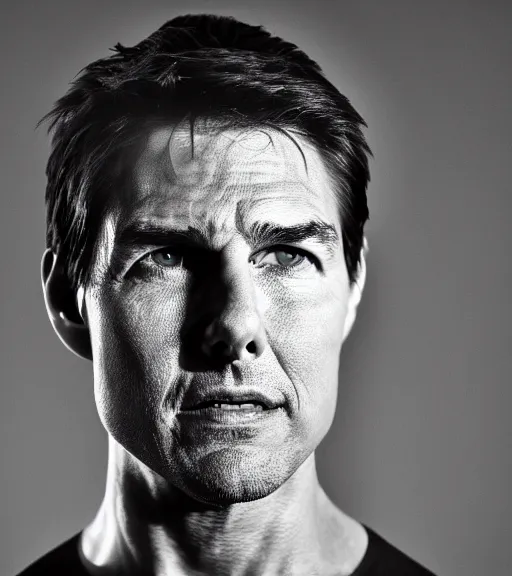 Prompt: Tom cruise wearing partial broken ironman mask only in pain and anger deep dark backlit night technoir cinematic monochromatic portrait photo by Leica Zeiss in detailed depth of field lens flare trending on Flickr realistic hd by frank Miller