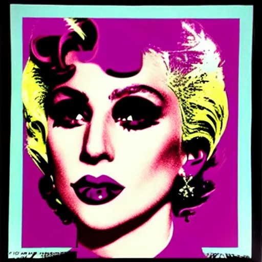 Image similar to lady gaga by andy warhol