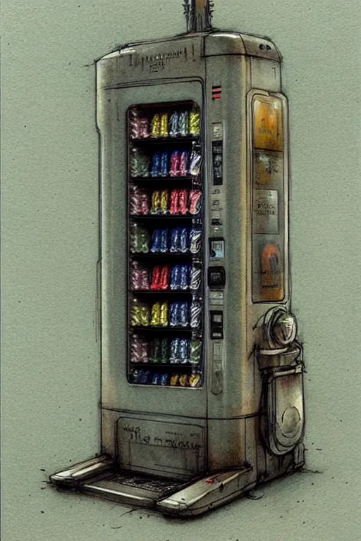 Prompt: ( ( ( ( ( 2 0 2 2 s robot vending machine. muted colors. ) ) ) ) ) by jean - baptiste monge!!!!!!!!!!!!!!!!!!!!!!!!!!!!!!