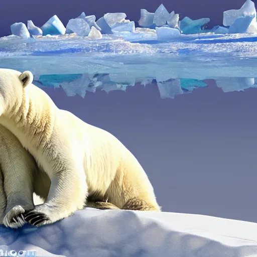 Image similar to Joe Manchin and a polar bear as best friends in the arctic; digital art; 4k,