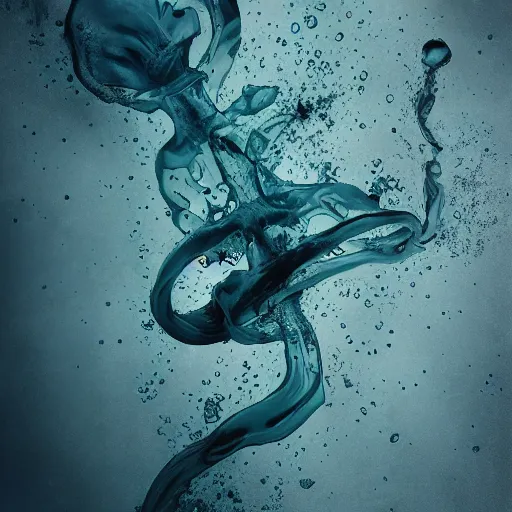 Prompt: underwater ink, simple and clean illustration, white background, liquified, highly detailed, photorealism, digital art, 3 d object, octane rendering, unreal engine, by alberto seveso