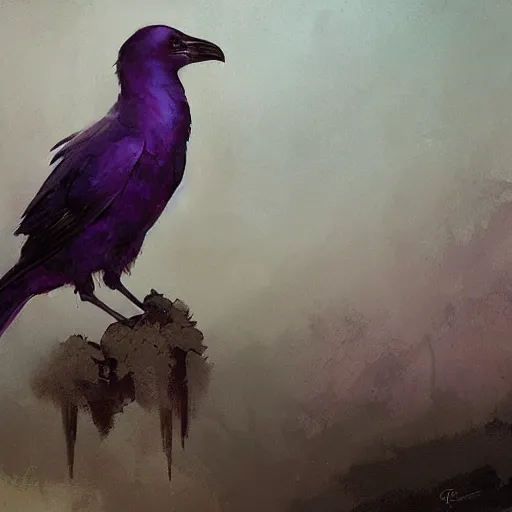 Image similar to a purple crow by greg rutkowski