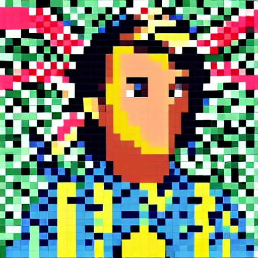 Prompt: xavi hernandez as pixel art