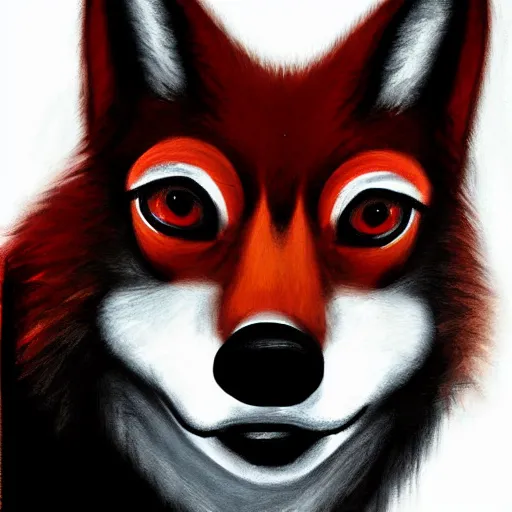 Image similar to zoomorphic a red face wolf, pepe the frog like face, digital painting, ultra sharp, by gary cook