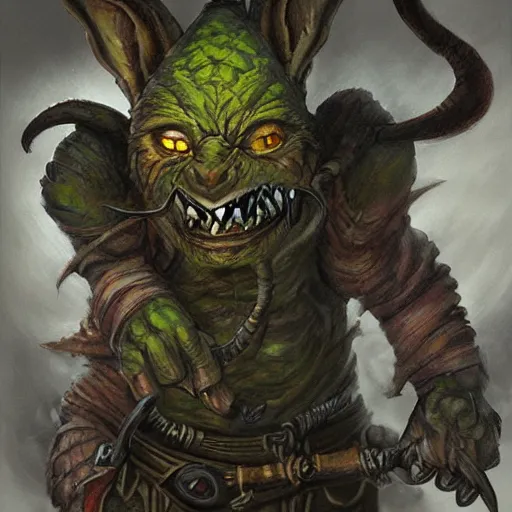 Prompt: concept art, painting of a goblin in the style of todd lockwood, dungeons and dragons, detailed