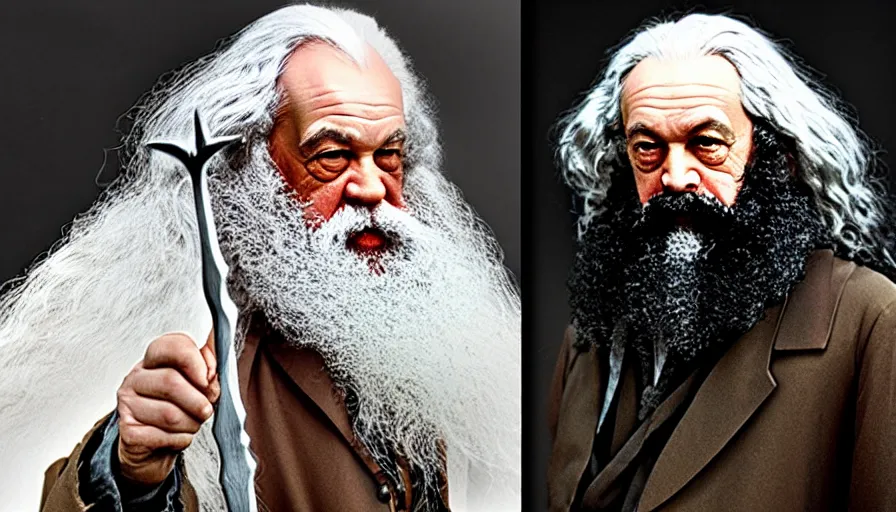 Image similar to karl marx as gandalf