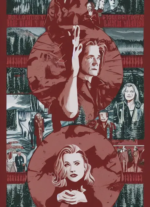 Image similar to twin peaks movie poster art by tim jacobus