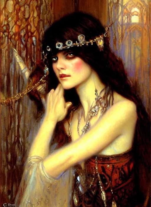 Image similar to gothic princess portrait. by gaston bussiere