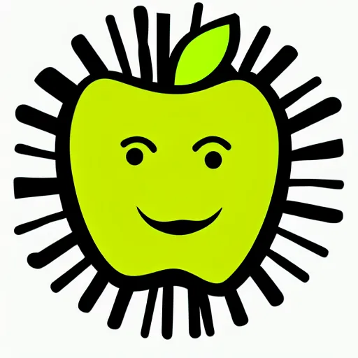 Image similar to logo of a man with an apple for his head happy vector modern clean minimal silhouette