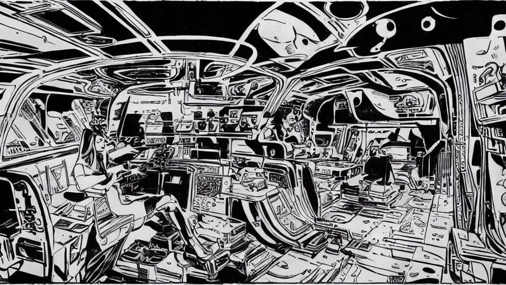 Image similar to spaceship interior by Jack Kirby