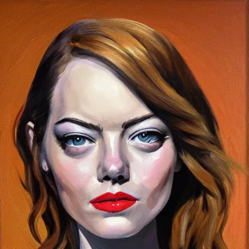 Image similar to emma stone, oil painting, renascentist