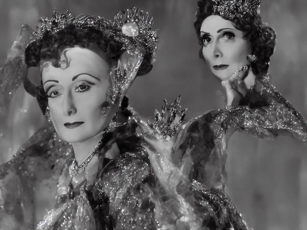 Image similar to Norma Desmond as a Disney Princess, highly detailed, 8k resolution