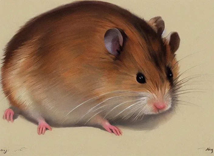 Image similar to a highly detailed beautiful portrait of an communist hamster, by gregory manchess, james gurney, james jean