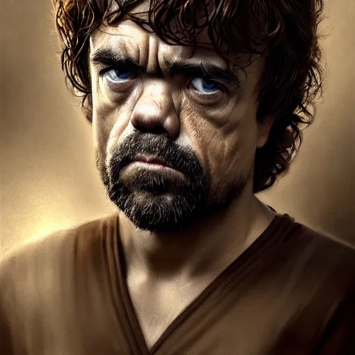 Image similar to peter dinklage as maximus, digital painting, extremely detailed, 4 k, intricate, brush strokes, mark arian, artgerm, bastien lecouffe - deharme