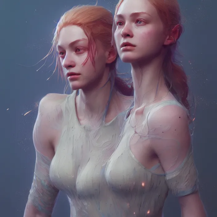 Image similar to aurora, au naturel, hyper detailed, digital art, trending in artstation, cinematic lighting, studio quality, smooth render, unreal engine 5 rendered, octane rendered, art style by klimt and nixeu and ian sprigger and wlop and krenz cushart