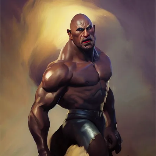 Image similar to greg manchess portrait painting of fierce foundation aka dwayne the rock from fortnite as overwatch character, medium shot, asymmetrical, profile picture, organic painting, sunny day, matte painting, bold shapes, hard edges, street art, trending on artstation, by huang guangjian, gil elvgren, ruan jia, greg rutkowski, gaston bussiere