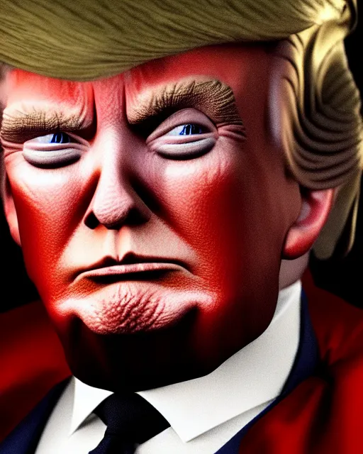 Image similar to photo of donald trump as dracula, character portrait, close up, concept art, intricate details, highly professionally detailed, cgsociety, highly detailed in the style of otto dix and h. r giger