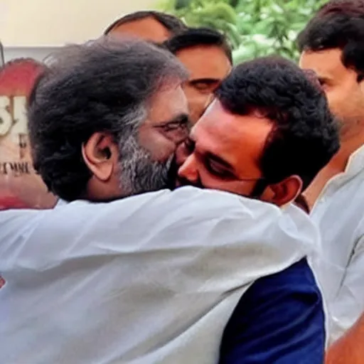 Image similar to nerendra modi hugging Rahul Gandhi