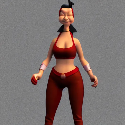 Prompt: leela from futurama, 3 d render