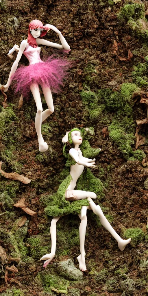 Image similar to plastic princess figure diorama in dirt and moss, secondhand, mcfarlane, cursed photography, middle shot by kazuma kaneko