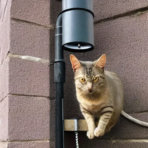 Image similar to Wow, the tongue of this cat is really stuck to the lamp post! poor thing