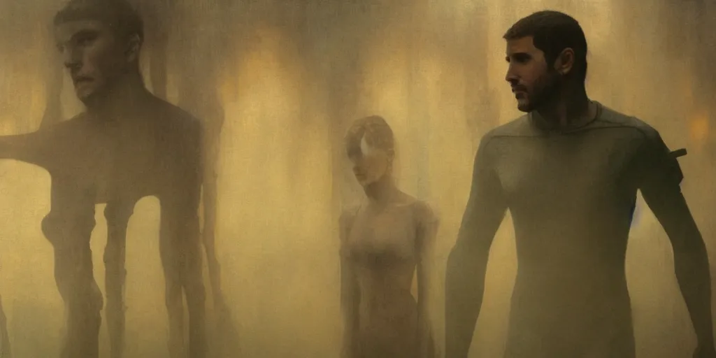 Prompt: A still from Blade Runner 2049 (2017) as painted by William-Adolphe Bouguereau