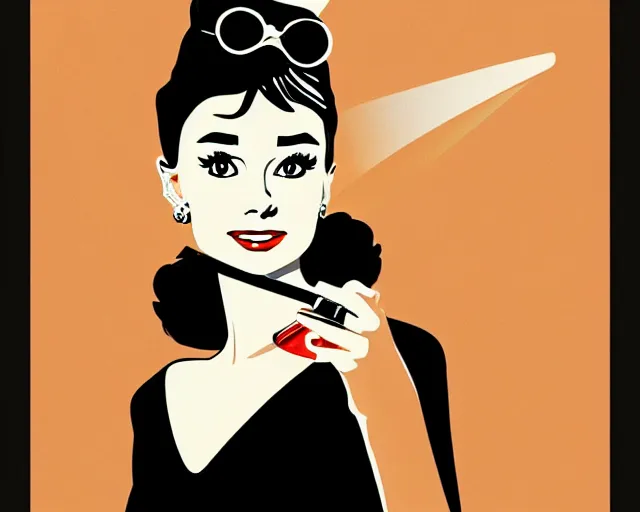 Image similar to teenage audrey hepburn in art deco style, champagne commercial, artstation, illustration, bright, cheerful, detailed and intricate environment