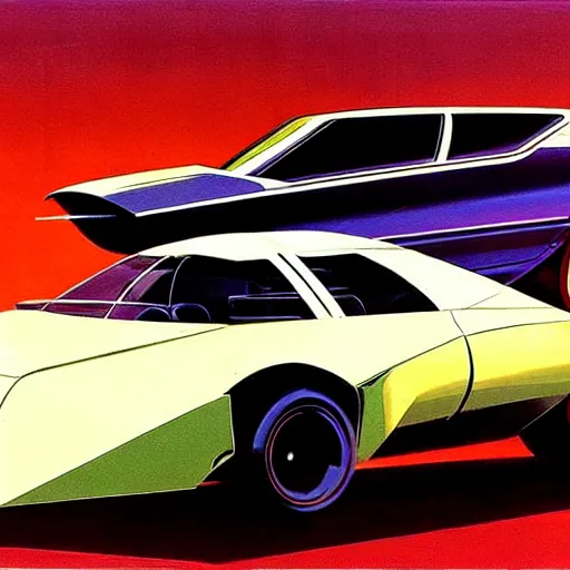 Image similar to concept art for a car that shoots poisonous gas, painted by syd mead, high quality