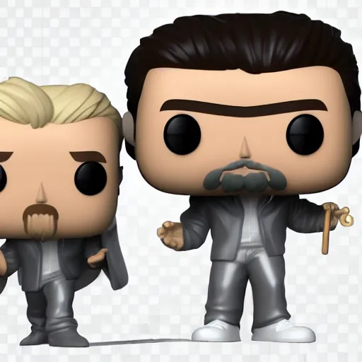 Image similar to funko pop, white man with blonde hair, 3d character model, funko pop, white background