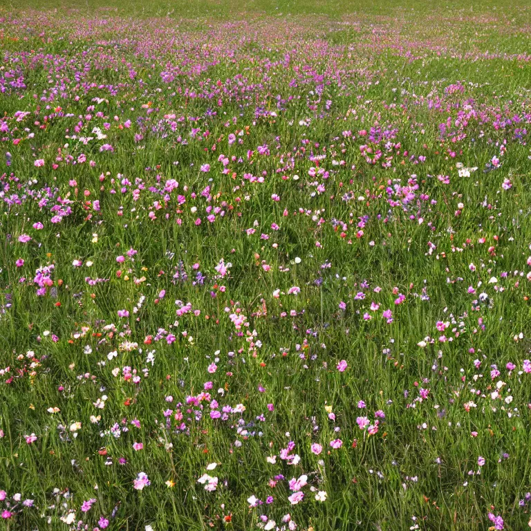 Prompt: decaying bones in a meadow of flowers