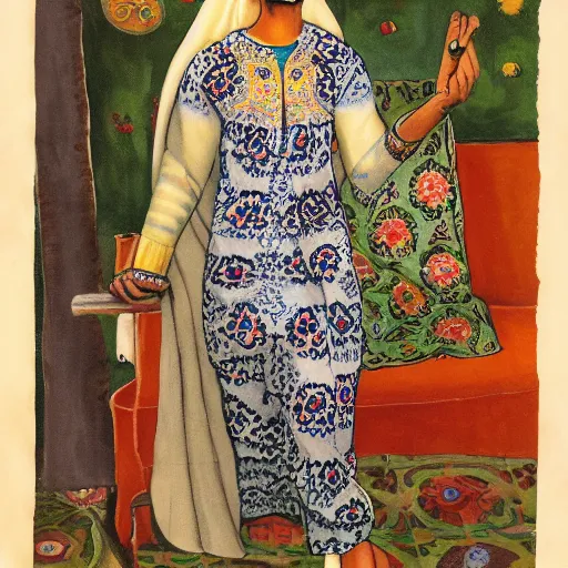 Image similar to lemur wearing traditional persian clothing