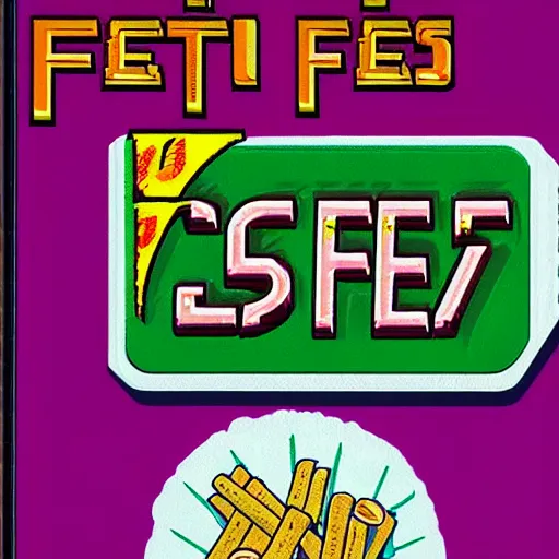 Prompt: video game box art of a commodore 6 4 game called fries and soft drinks, highly detailed cover art.