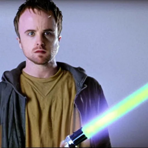 Image similar to jesse pinkman with a lightsaber