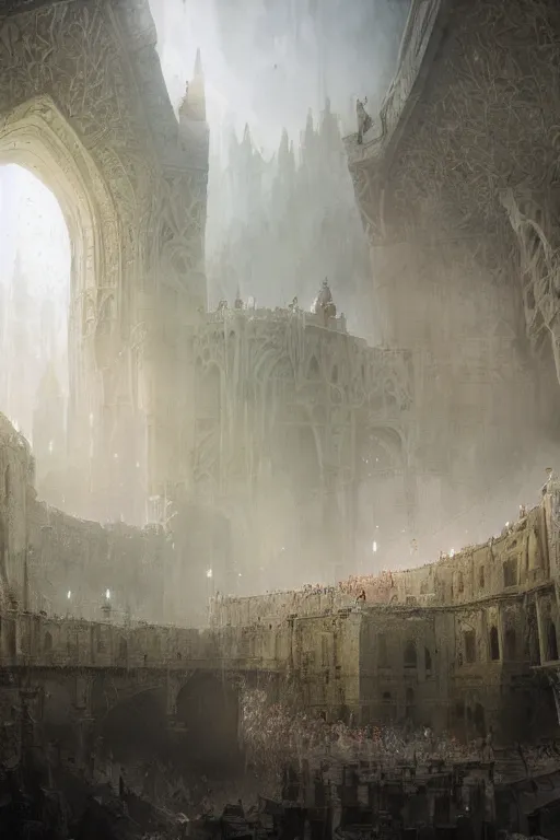 Image similar to inside king arthur castle, intricate, elegant, volumetric lighting, digital painting, highly detailed, artstation, sharp focus, illustration, concept art, ruan jia, steve mccurry