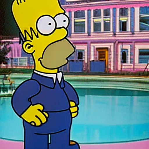 Prompt: homer simpson, jeff koons