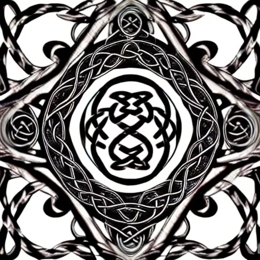 Prompt: ornate twisting three dimensional multilayered celtic pattern vortex inside a hexagonal shape, intricate detail, complex