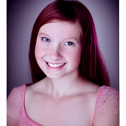 Image similar to identical image but the girl in the photo should be in a pink dress, professional studio lighting