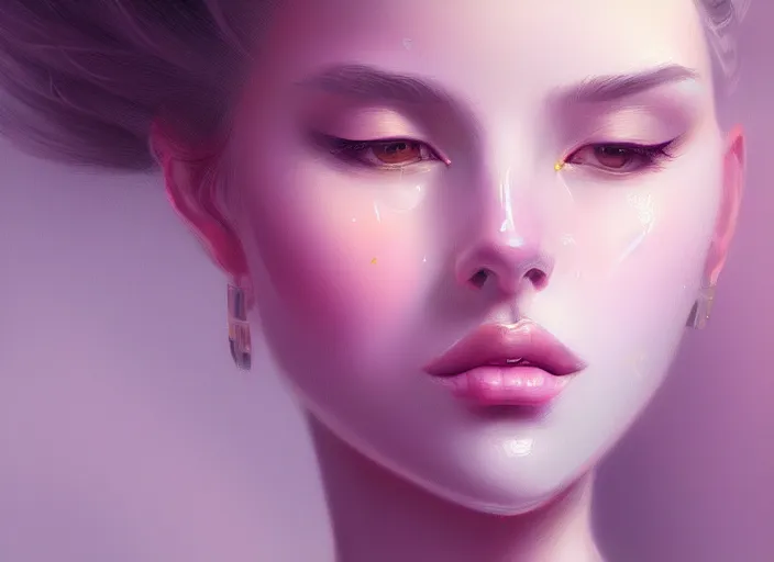 Prompt: portrait of female, sensual, sexy, intricate, elegant, highly detailed, pastel colors, digital painting, artstation, concept art, smooth, sharp focus, illustration
