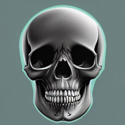 Image similar to asthetic concept art of a skull