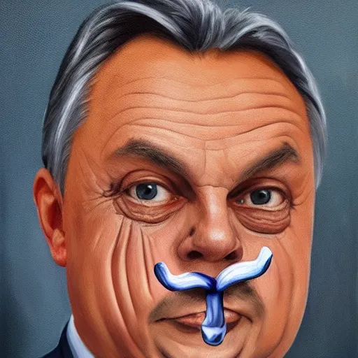 Prompt: viktor orban with a beer moustache, anatomically correct, oil painting, hyper realistic, 8 k highly detailed